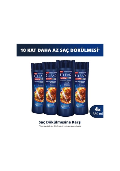 Men Kepeğe Karşı Etkili Şampuan Saç Dökülmesine Karşı 350 Ml X4