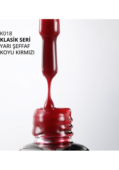 Kalıcı Oje K018, Yarı Şeffaf Koyu Kırmızı, 10 Ml