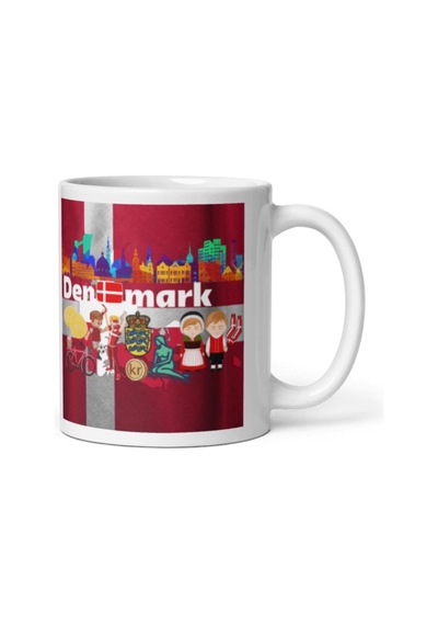 Danimarka Kupa Bardak 2 Adet Seyahat Hatıra Denmark Mug
