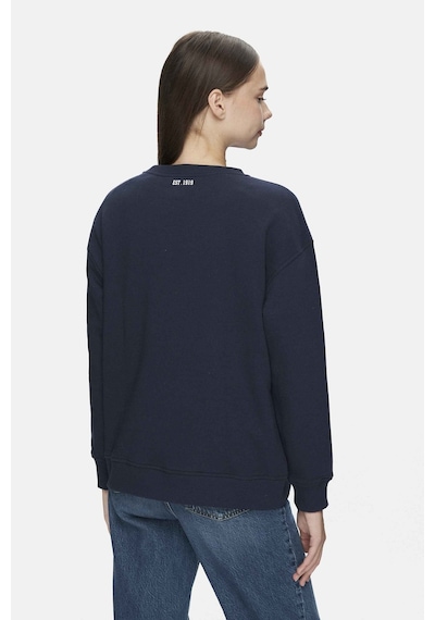 Ucla Alameda Lacivert Bisiklet Yaka Baskılı Oversize Kadın Sweatshirt Lacivert