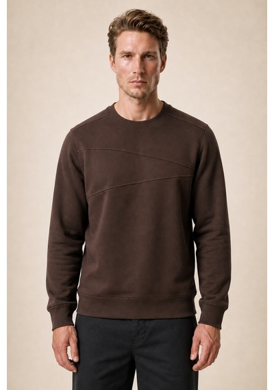 Redline Lines Regular Fit Kışlık Sweatshirt Kahve