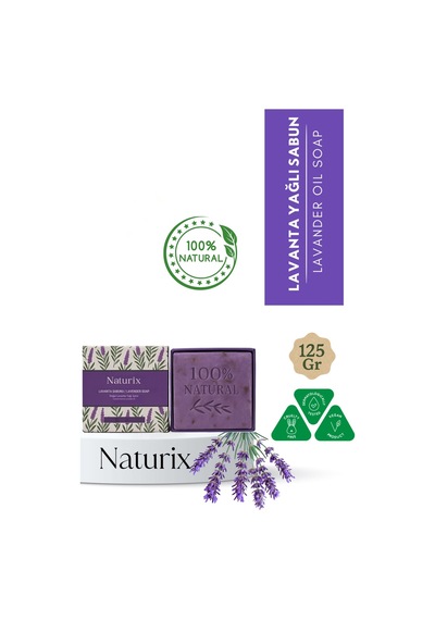Naturix Lavanta Sabunu 125 Gr Akne Kurutucu, Arındırıcı, Onarıcı Cilt Ve Saç İçin