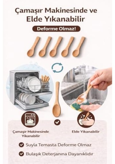 6 Lı Küçük Ahşap Kaşık Seti 15 Cm Doğal Ahşap Mini Kaşık Karıştırma Tadım Baharat Sos Servisi Bebek Besleme İçin Isıya Dayanıklı Tencere Çizmez Ergonomik Sağlıklı Mutfak Kaşığı Seti