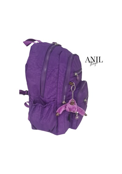 Anılbags Krinkıl Mor Kumaş Suya Dayanıklı Klinkır Sırt Çantası/laptop Mor