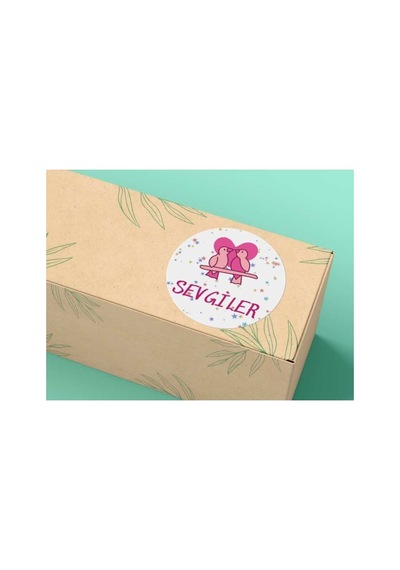 Sevgiler Etiket Yuvarlak Mat Stıcker 4 Cm 40 Adet Çok Renkli