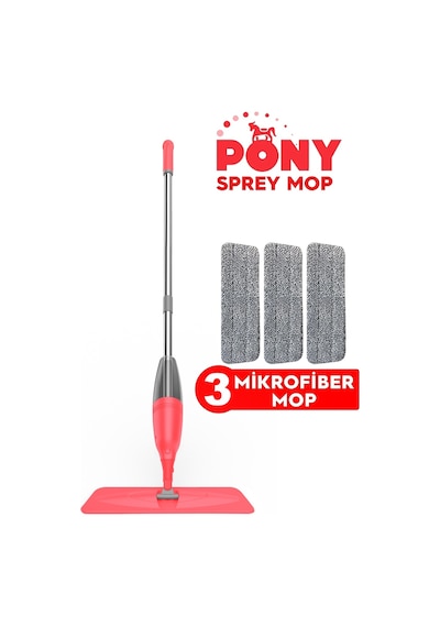 Pony Sprey Mop Somon + Mikrofiber Mop 3'lü