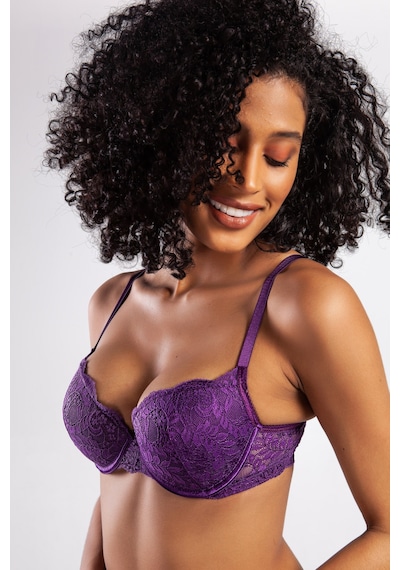 Lenaca G.colors Balconette Foam Push Up Bra, Mor Konforlu Ve Şık Sütyen Çok Renkli