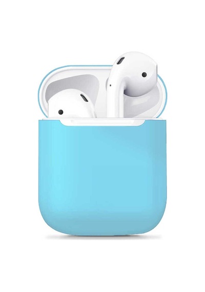 Apple AirPods Uyumlu Kılıf Zore Airbag 13 Silikon Mavi