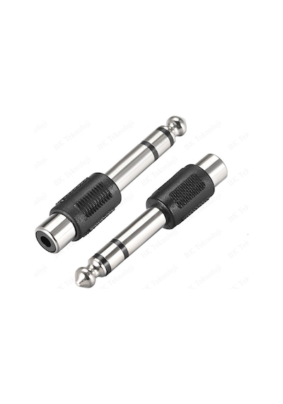 6.35mm 1/4" Stereo Fiş Erkek - RCA Dişi Ses Jakı Dönüştürücü Adap