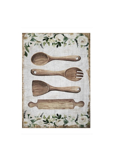 Bedeko Tahta Mutfak Gereçleri Art Mdf Poster 50 Cm X 70 Cm