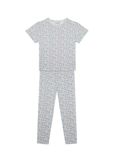 Antebies Kır Çiçekleri Kısa Kollu Pijama Mavi