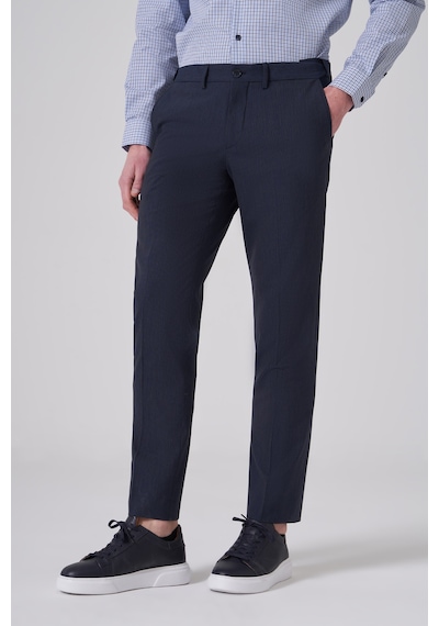 Morven Erkek Lacivert Yünlü Trend Desenli Dynamic Fit Pantolon 26mc003023200 Lacivert