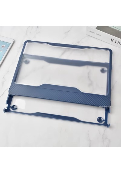 Macbook Air 13.3 İnç Kılıf A2337 M1 A2179 A1932 Uyumlu Hard Case Sert Kapak, Şeffaf Rugged Bumper Koruyucu Kılıf, Karbon Desenli Darbe Ve Çizilme Koruması Mavi Belirtilmemiş