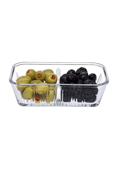 Frigo Studio Bölmeli Cam Saklama Kabı 480 Cc Beyaz