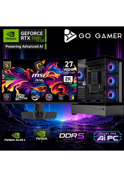 Go Gamer AE611DP R7-9700X 64 GB 1 TB SSD RTX5080 16 GB 27" Free Dos Oem Paket Masaüstü Oyuncu Bilgisayarı