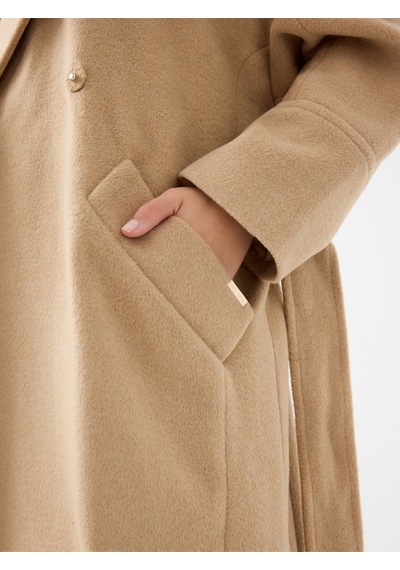 Oversize Kadın Kaban Bej