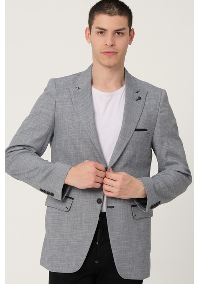 C9058 DEWBERRY ERKEK CEKET-GRİ Gri