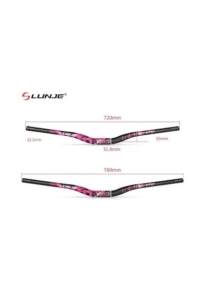 Lunje Alüminyum 31.8 780 Mm Riser Mtb Gidon Bisiklet Gidonu Mavi Siyah Mavi - Siyah