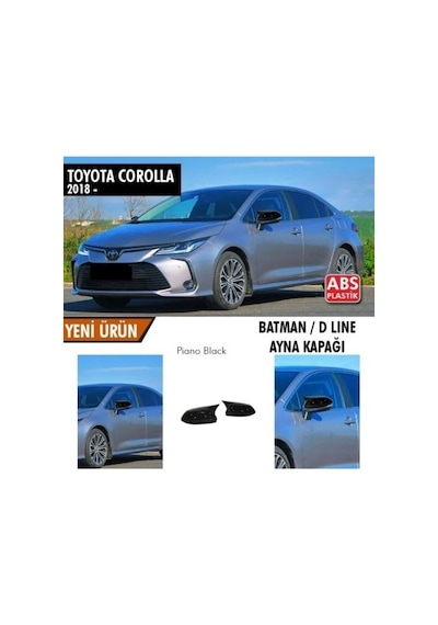 Toyota Corolla Uyumlu E210 Batman Yarasa Ayna Kapağı Piano Black / 2018