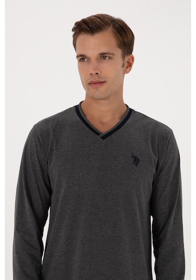 U.s. Polo Assn. Erkek Antrasit Melanj Pijama Takım 50318616-vr081 Antrasit Melanj