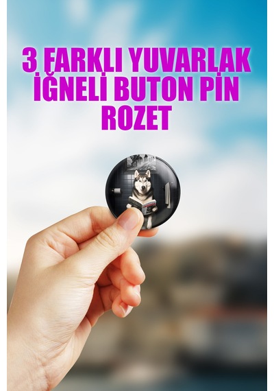Sürrealist Komik Hayvan Tuvalet Çanta Süsü İğneli Buton Rozet Seti 3 Adet Üçlü