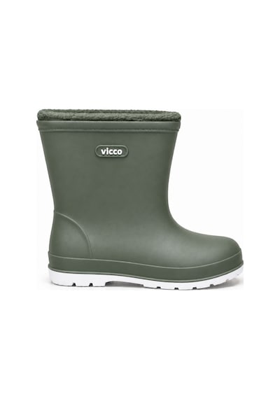 Vicco Mellow Kürklü Pvc Su Çizmesi Yağmur Botu Ortopedik Çocuk Bot Haki