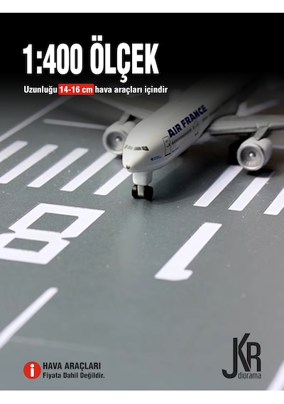 1/400 Ölçekli Hava Araçları İçin Uçak Pisti Havaalanı, Pist, Yol Düzeni 20x30 Cm - 3 Parça