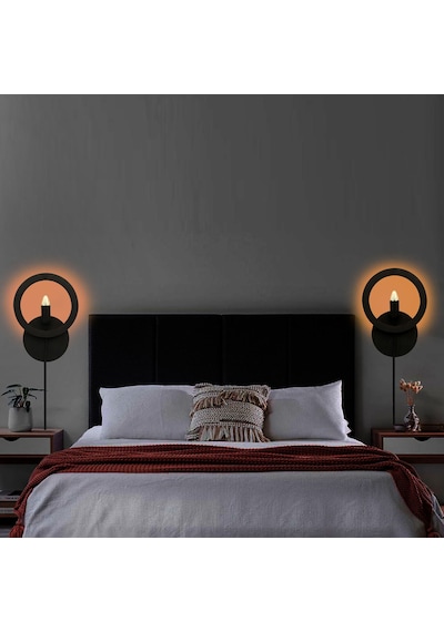 Bundera Moon Ahşap Aplik Duvar Lambası Cafe Otel Restourant İçin Kahverengi