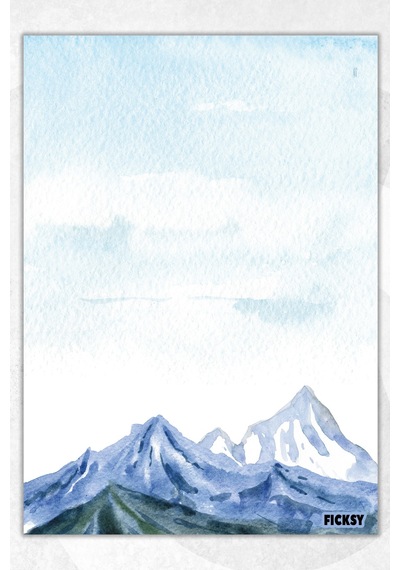 A5 Dağ Bloknot Çizgisiz Defter - 50 Yaprak - Memopad - Notepad - Not Defteri - Not Kağıdı Mavi Mavi