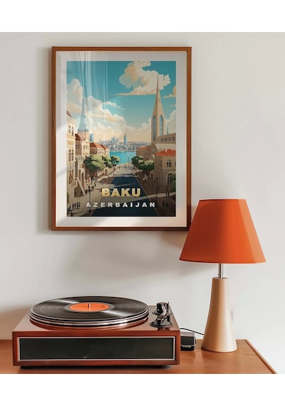 Çerçevesiz Poster Bakü Nün Modern Ve Tarihi Yüzü