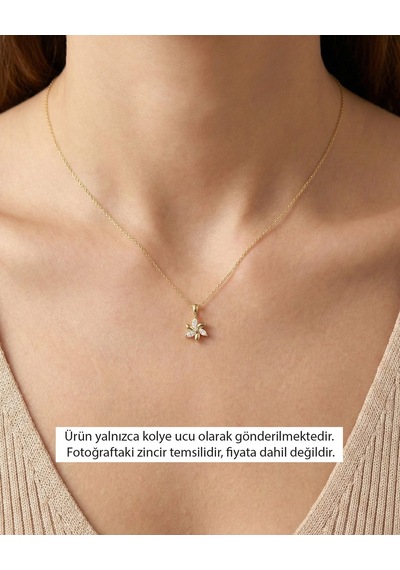 Minik Rüzgar Gülü 14 Ayar Altın Kolye Ucu