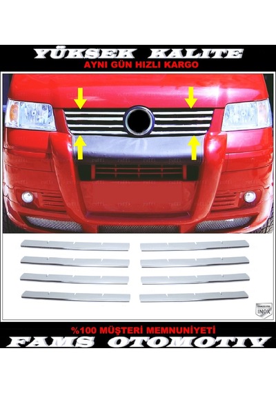 Famsotomotiv Vw T5 Transporter Krom Ön Panjur 8 Prç. 2003-2010 P.Çelik