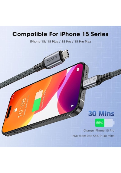 Fast Usb 4.0 40gbps, 240w, 8k60hz Usb4.0 Usb-c Kablosu 1 Metre Gri Klv-01 Standart