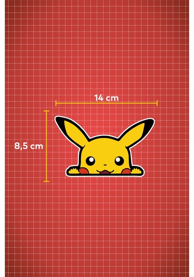 14 X 8,5 Cm Pokemon Pikachu Sticker Araba Laptop Oto Motor Sticker