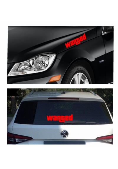 Wanted Sticker - Araba Oto Motosiklet Cam Sticker - 00103 20x6 Cm