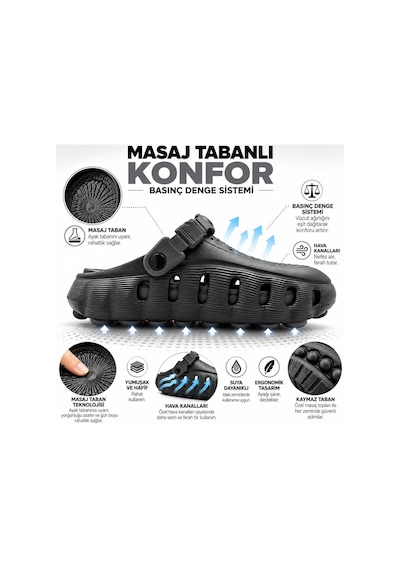 Look Life Comfort Unisex Basınç Denge Sistemli Masaj Tabanlı Ortopedik Günlük ,plaj Ve Hastane Terliği Siyah Look Life Comfort Unisex Basınç Denge Sistemli Masaj Tabanlı Ortopedik Günlük ,plaj Ve Hastane Terliği Siyah
