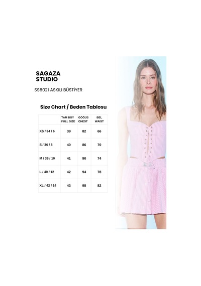 Sagaza Studio Ss6021 Askılı Önden Bağlamalı Büstiyer Pembe