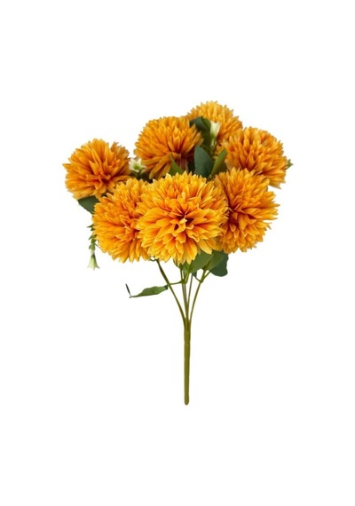 Yapay Çiçek Krizantem Beyaz Renk Kartopu Büyük Boy 7 Toplu 40cm Somon