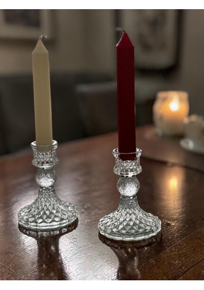 Vintage Kristal Şamdan Mumluk, Dekoratif Cam Mumluk,masa Dekoru, Ev Dekoru, Hediyelik Beyaz