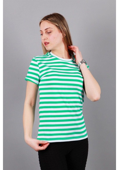 Kadın Bisiklet Yaka T-shirt Tşört Çok Renkli