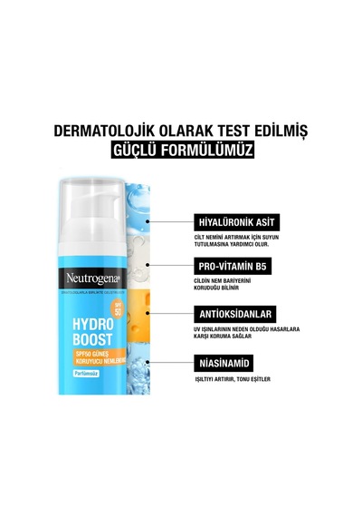 Ayrex Nemlendirici Fluid Hydro Boost Spf 50 50 Ml Pompalı Şişe Hyalüronik Asit, Provitamin B5 Ve Niasinamid İ