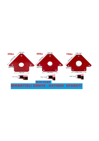 Mıknatıslı Kaynak Gönyesi Set 3 Lü Manyetik Açılı Kaynak Tutucu