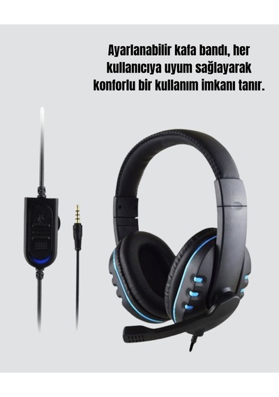 Stereo Mikrofonlu Kablolu Oyun Kulaklığı - Konforlu Ve Net Ses İletimi