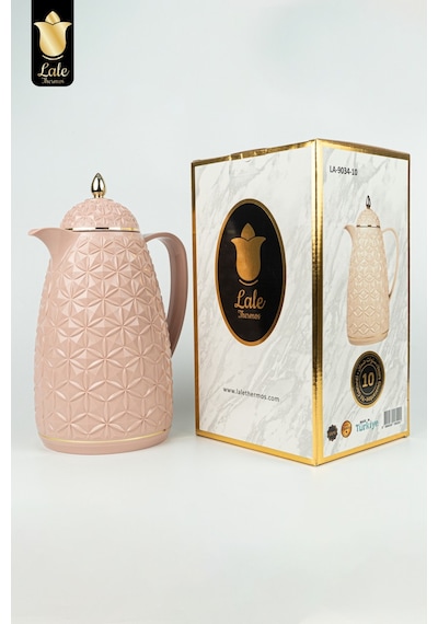 Lale Thermos Cam Hazneli Termos 9034 0.6 Lt Kahve & Çay 12 Saat Sıcak / 24 Saat Soğuk Yerli Üretim Charmy Pembe