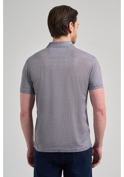 Siyah Kısa Kol Baskılı Pike Polo Yaka Cepsiz Esnek Casual Slim Fit Tişört 1011250151 Siyah