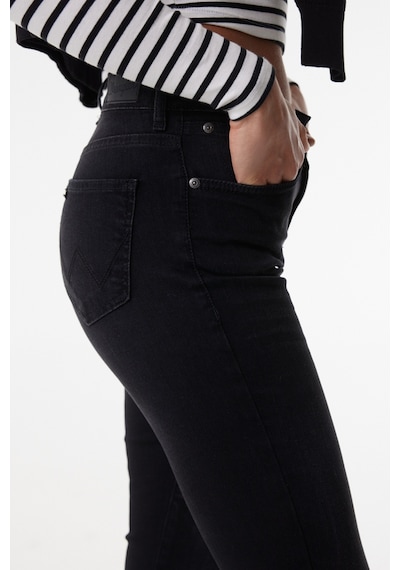 Wrangler High Rise Skinny Fit Denim Esnek Yüksek Bel Jean Kot Pantolon W27H019001 Siyah