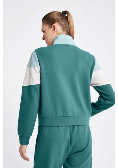 Lescon 24ntbv002131011 Yeşil Kadın Fermuarlı Sweatshirt 001
