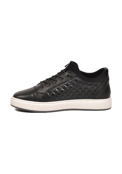 Voyager Siyah Hakiki Deri Kroko Desenli Rahat Şık Erkek Casual Ayakkabı Sneaker 6424-1 M
