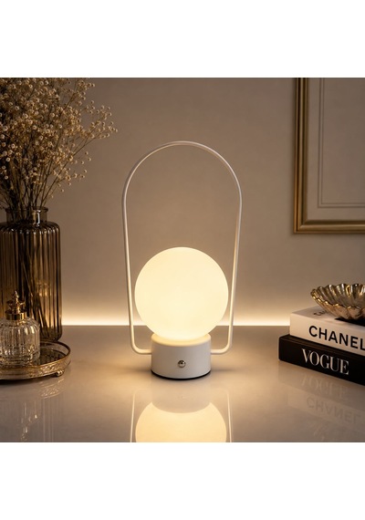 Qerhome Minimalist Taşınabilir Şarjlı Dokunmatik Led Masa Lambası Başucu Gece Lambası 3 Renk Işık Modu Renkli Işık