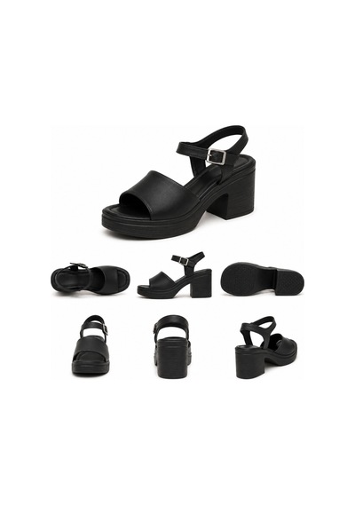 N Napa Shoe Np.1527.siyah.deri Sandalet